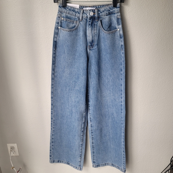 NWT WeWoreWhat Wide Leg High Rise Denim Pant, Size 24, Color Denim Blue - Picture 2 of 10